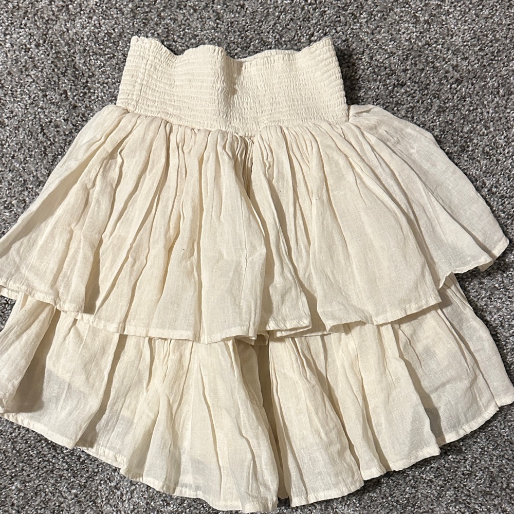 JENS PIRATE BOOTY Boho Cream Tiered Skirt